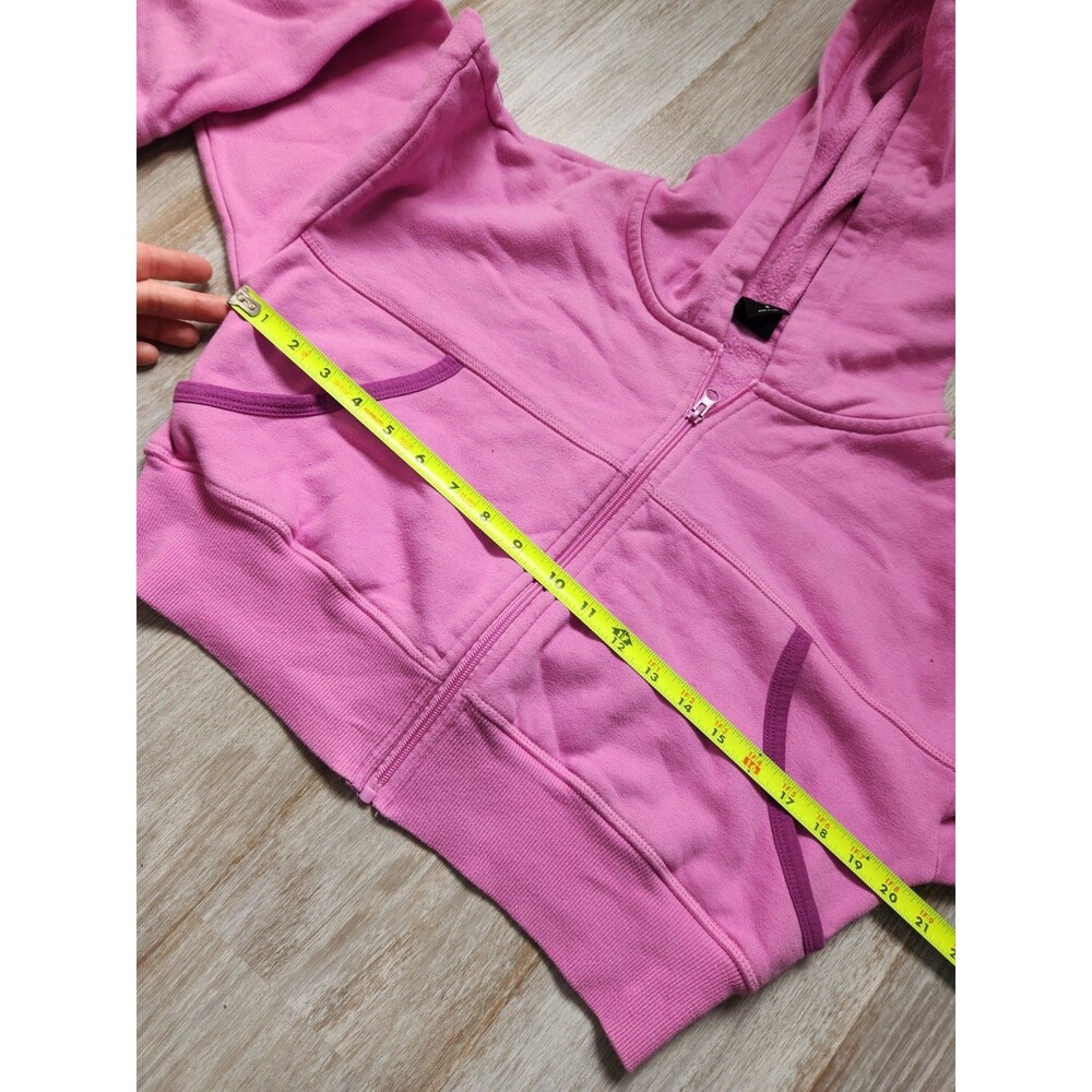 Pacsun Purple Cropped Zip Up Hoodie Drop Shoulder Fleece Sweatshirt Sz M GUC - Picture 6 of 8